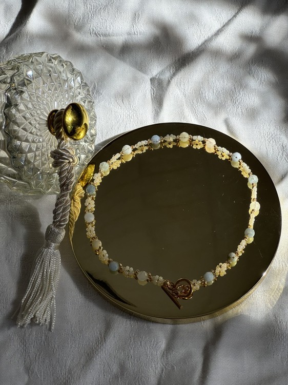 CHOCKER Z KWIATKAMI DAISY Z AKWAMARYNEM 4