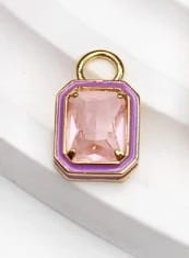 RÓŻOWY KRYSZTAŁ ZAWIESZKA CHARMS DO NASZYJNIKA COOL GIRL