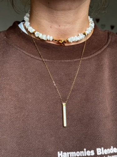 NASZYJNIK PURE ZŁOTY ŁAŃCUSZEK Z ZAWIESZKĄ